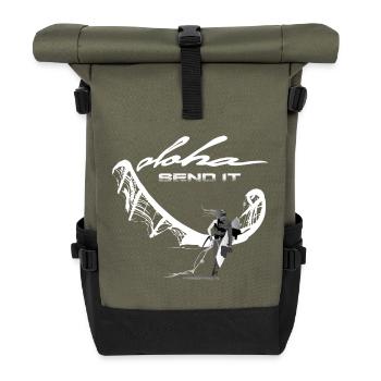 Send it Kitesurferin - Rolltop Rucksack - Olive/Schwarz - Vorne