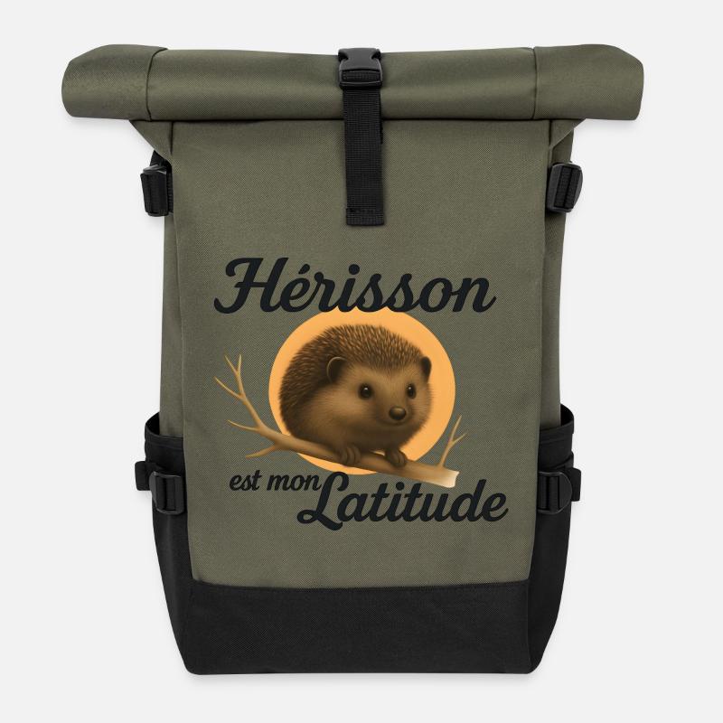 Hérisson en Latitude - Sac à dos roll top - olive/noir