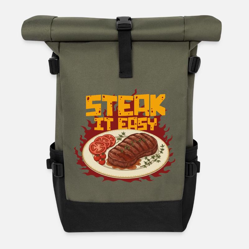 Steak It Easy - Rolltop Rucksack - Olive/Schwarz