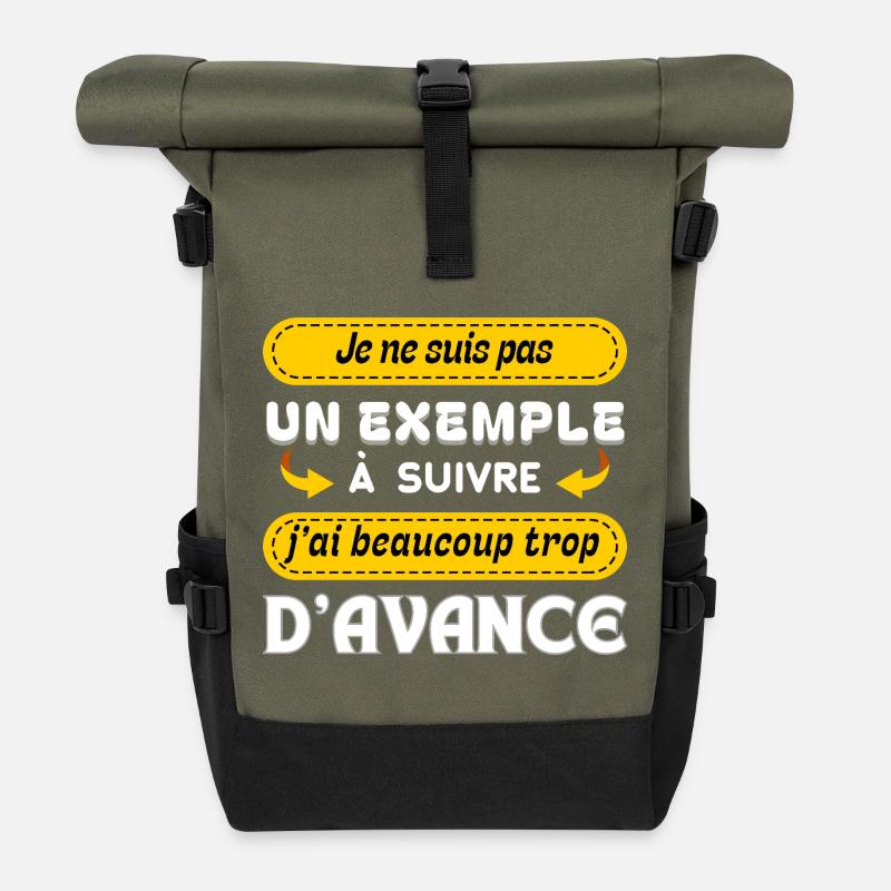 Kein Beispiel, dem man folgen sollte - Rolltop Rucksack - Olive/Schwarz
