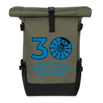 HU January 2026 - 30 Years - Birthday Gift - Roll Top Backpack - olive/black - Front