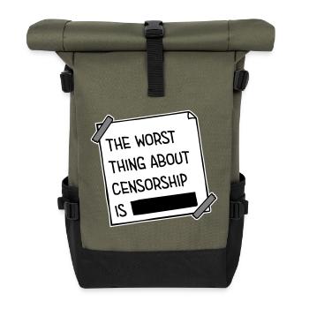 Le pire dans la censure, c’est l’ironie amusante - Sac à dos roll top - olive/noir - Devant
