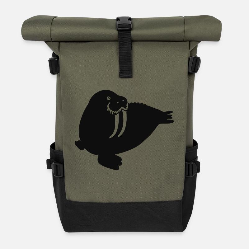 Walrus - Roll Top Backpack - olive/black