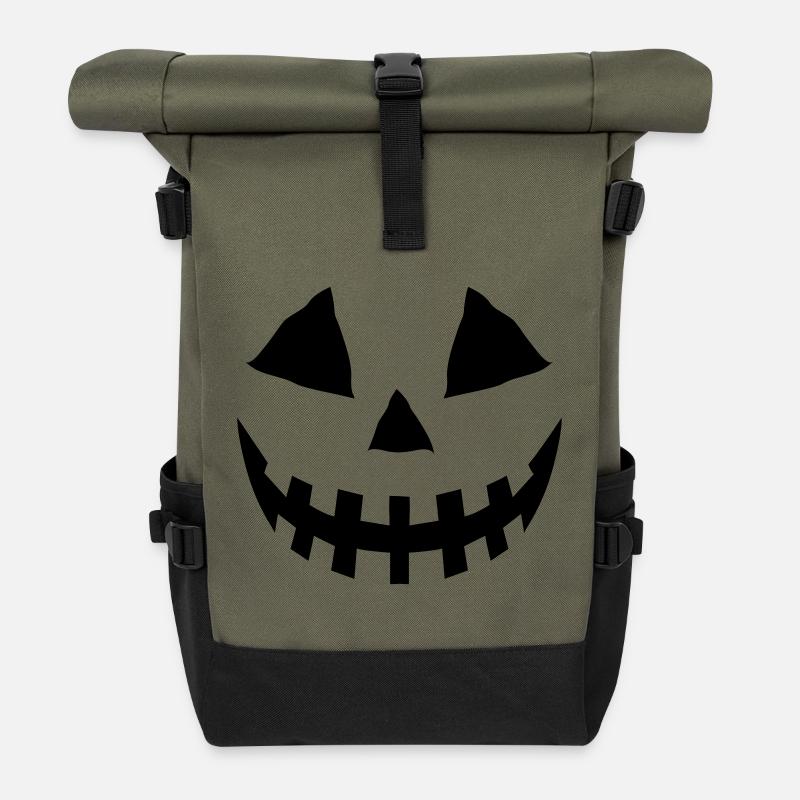 Kürbis schwarz flex - Rolltop Rucksack - Olive/Schwarz