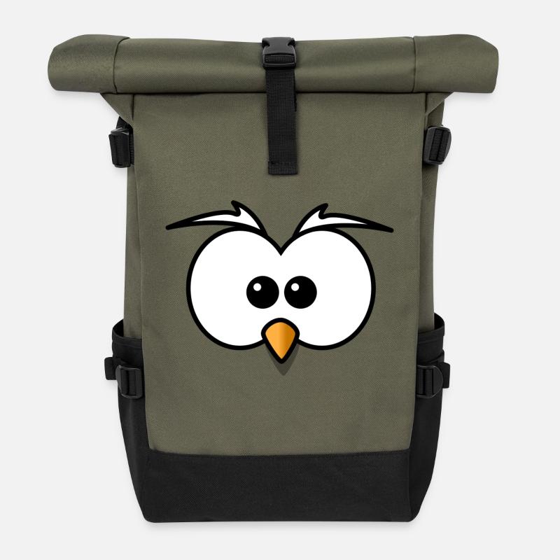 Eule - Rolltop Rucksack - Olive/Schwarz
