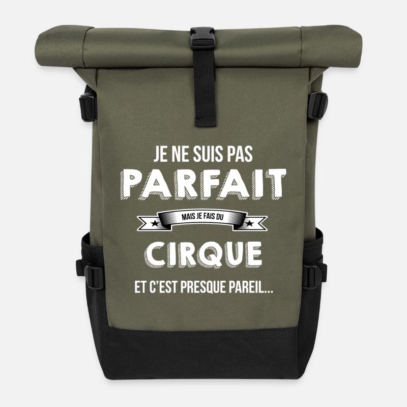 Cirque cadeau humour - Sac à dos roll top - olive/noir