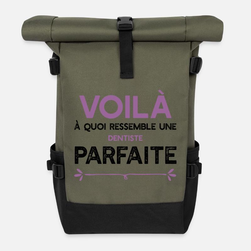 Une Dentiste parfaite cadeau - Sac à dos roll top - olive/noir