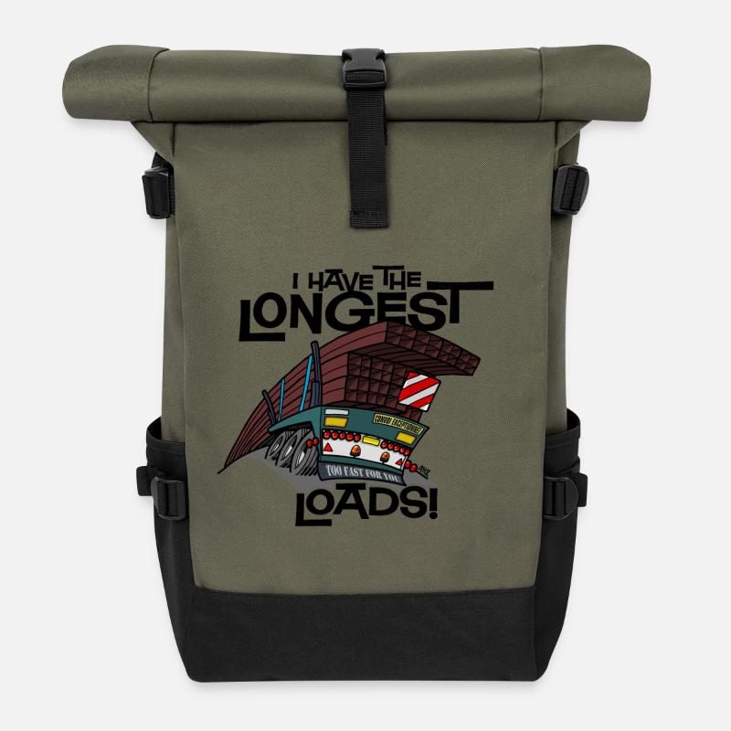 0705 hintere Anhänger - Rolltop Rucksack - Olive/Schwarz