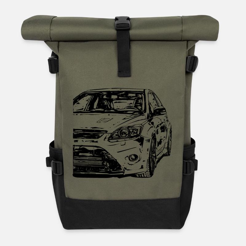 schnelles auto - Rolltop Rucksack - Olive/Schwarz