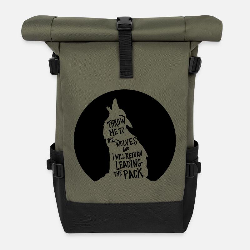 menant la meute de loups - Sac à dos roll top - olive/noir