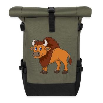 Bison de buffle - Sac à dos roll top - olive/noir - Devant