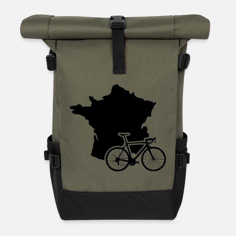 France Bicycle - Roll Top Backpack - olive/black