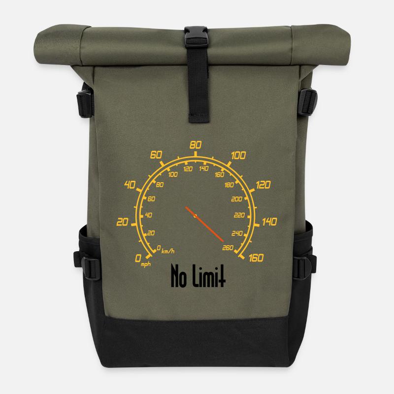 Tacho | No Limit - Rolltop Rucksack - Olive/Schwarz