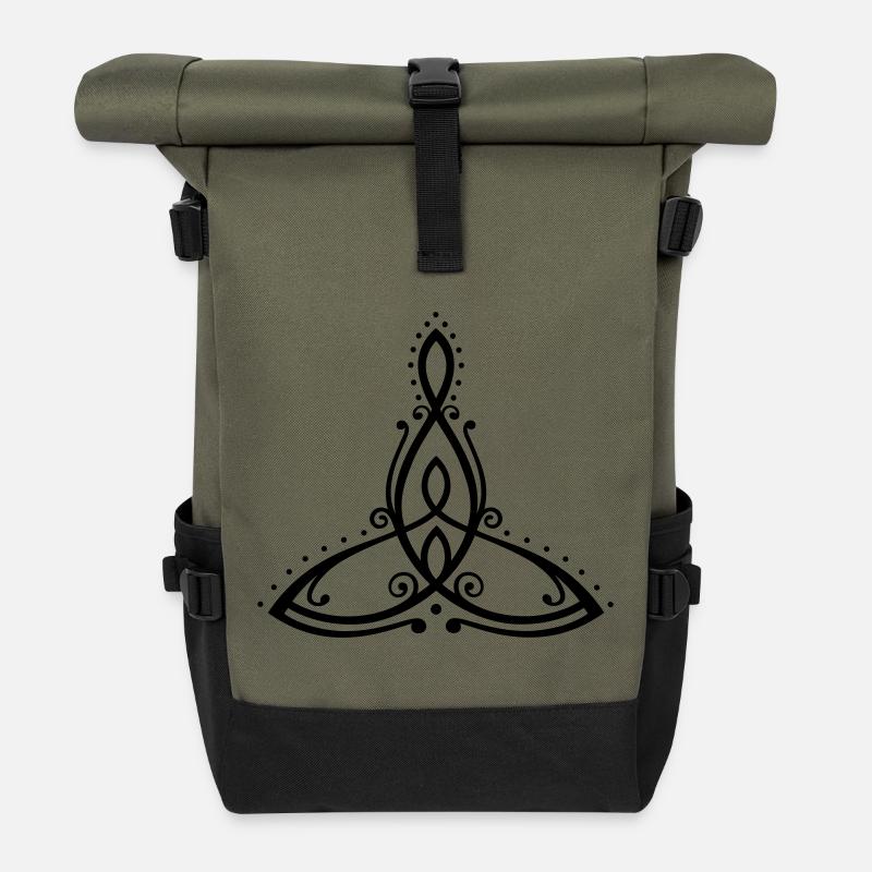 Symbole celtique, mère de deux enfants. - Sac à dos roll top - olive/noir