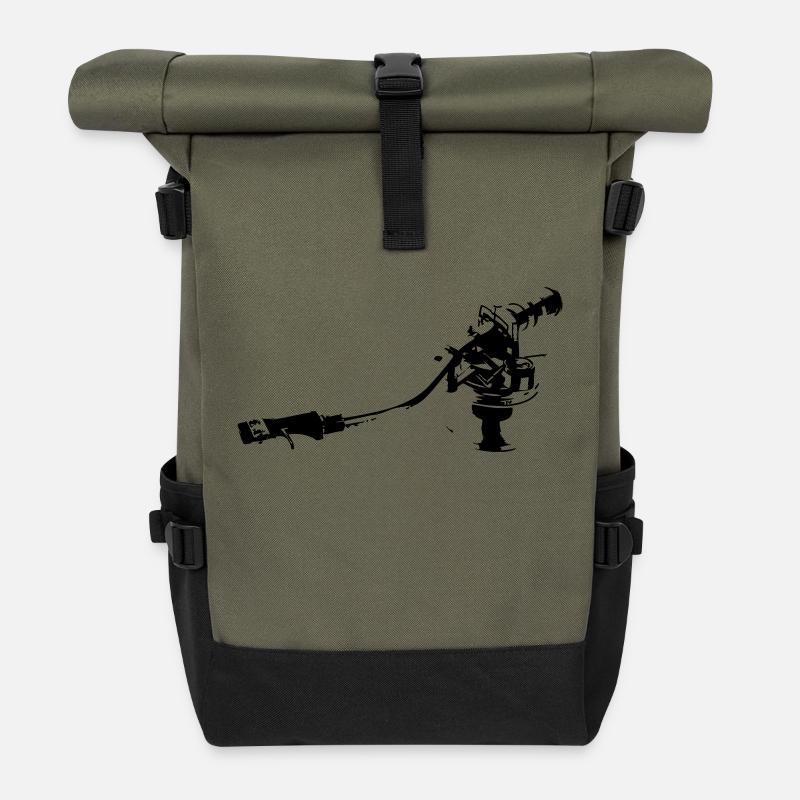 Plattenspieler - Rolltop Rucksack - Olive/Schwarz