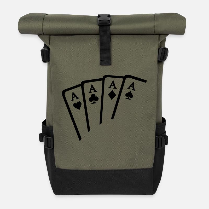 Poker - Sac à dos roll top - olive/noir