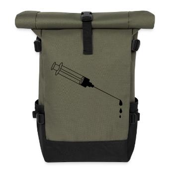 Blood Syringe - Roll Top Backpack - olive/black - Front