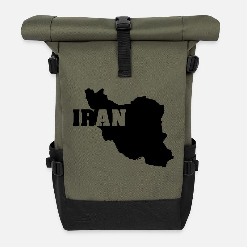 Iran (ID: 002004) - Rolltop Rucksack - Olive/Schwarz