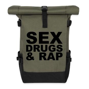 Sex Drugs & Rap - Rolltop Rucksack - Olive/Schwarz - Vorne
