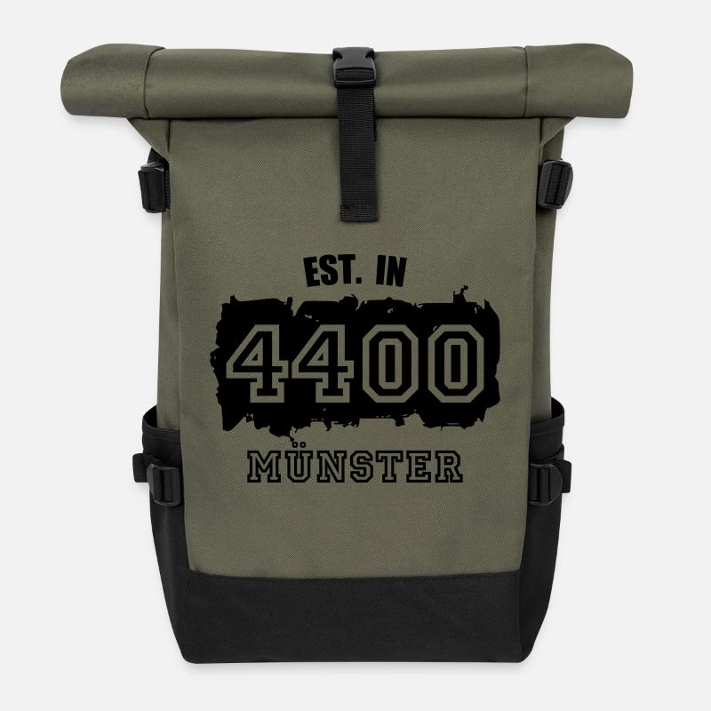 Established 4400 Münster - Rolltop Rucksack - Olive/Schwarz