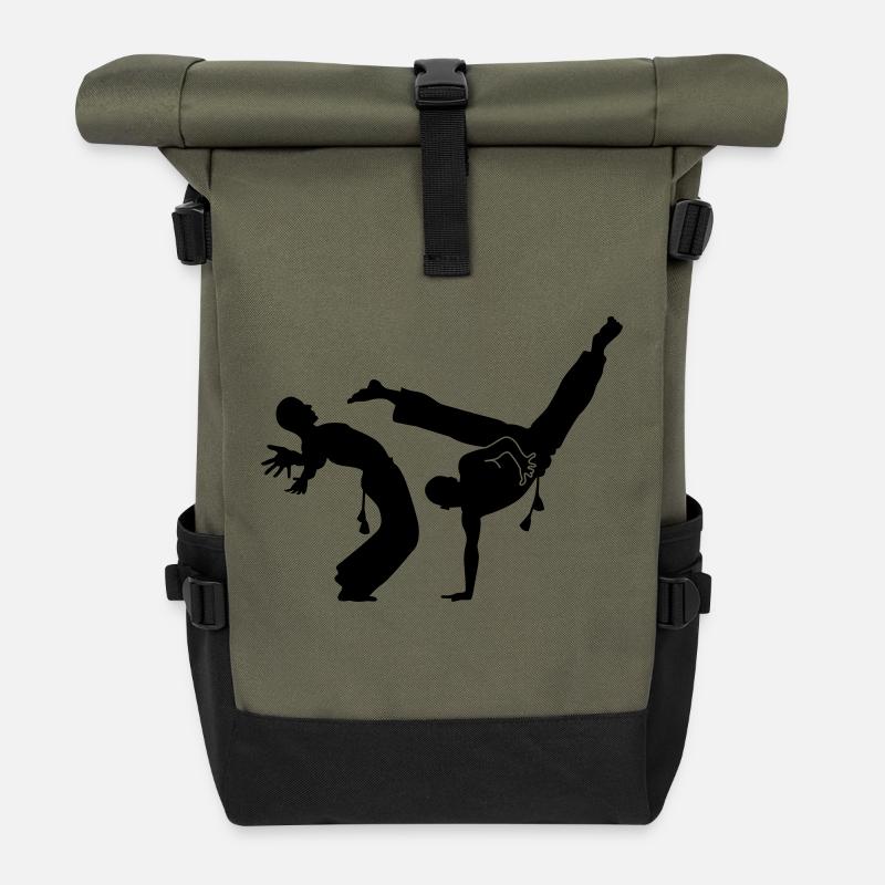 capoeira - Sac à dos roll top - olive/noir