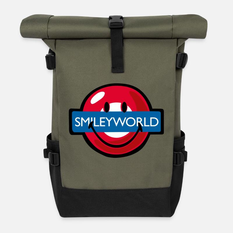 Smiley - Rolltop Rucksack - Olive/Schwarz