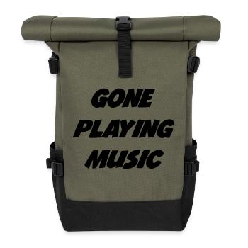 Musik / Musiker / Music / Musician - Rolltop Rucksack - Olive/Schwarz - Vorne