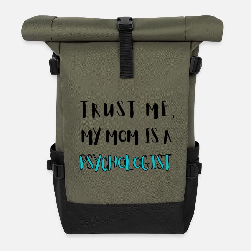 Vertrau mir, meine Mutter is nämlich Therapeut - Rolltop Rucksack - Olive/Schwarz