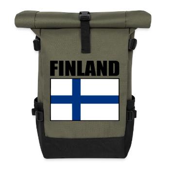 Finlande - Sac à dos roll top - olive/noir - Devant