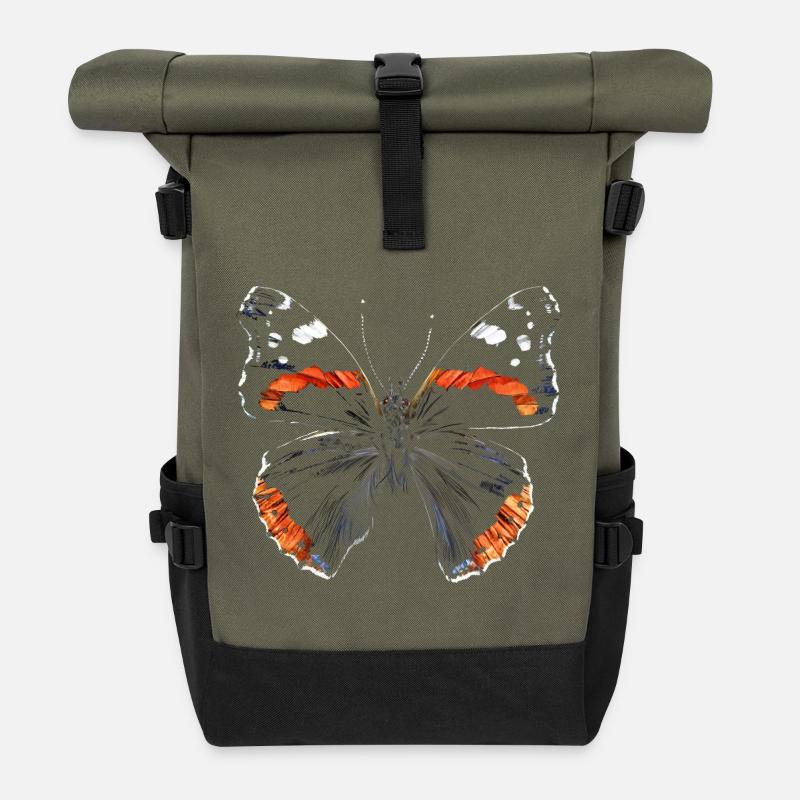 Schmetterling - Rolltop Rucksack - Olive/Schwarz