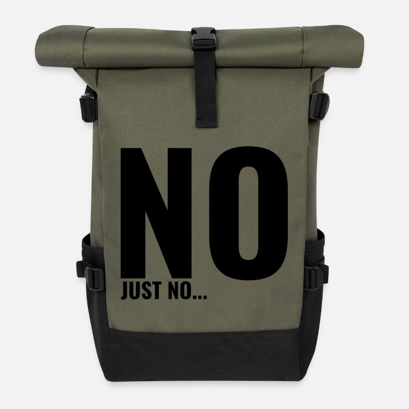 Nein, einfach nein - Rolltop Rucksack - Olive/Schwarz