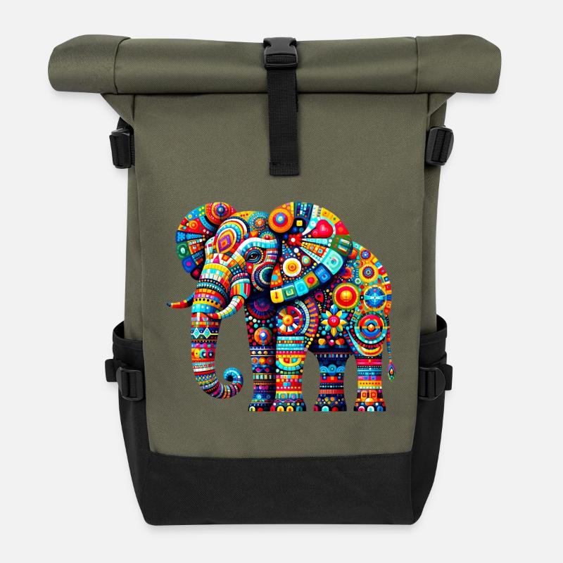 Elefant - Rolltop Rucksack - Olive/Schwarz