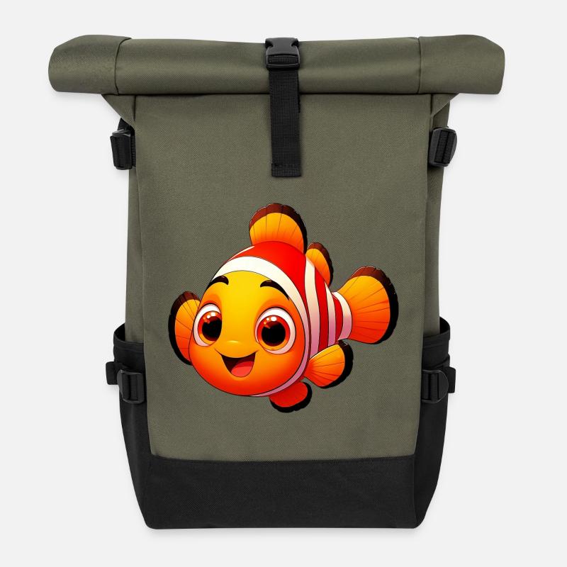 Clownfisch - Rolltop Rucksack - Olive/Schwarz
