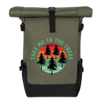 Take me to the trees - Roll Top Backpack - olive/black - Front