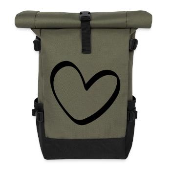 Le contour du cœur inégal - Sac à dos roll top - olive/noir - Devant