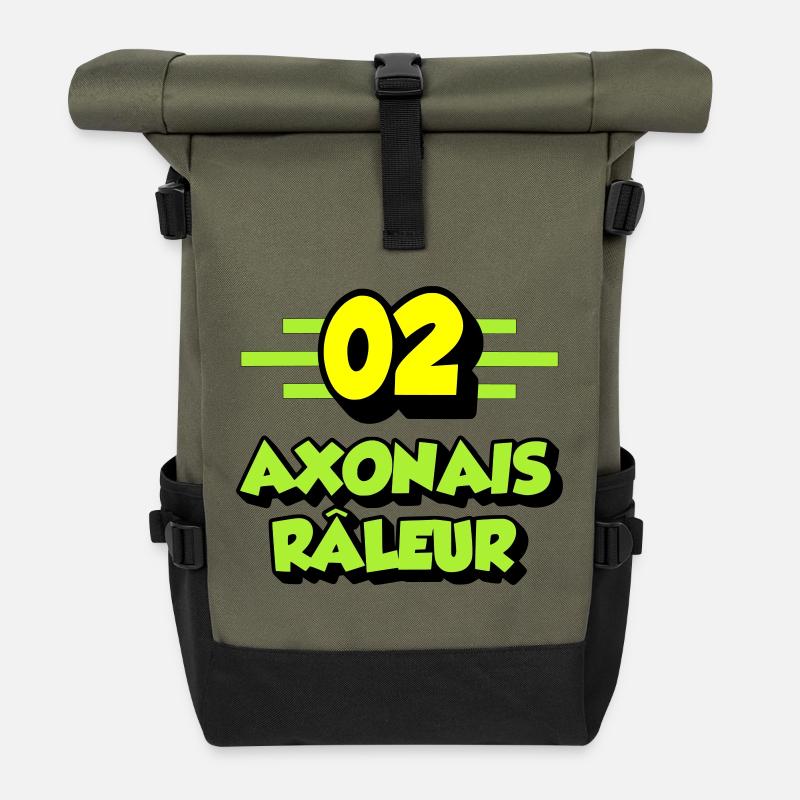 Axonais râleur - Sac à dos roll top - olive/noir