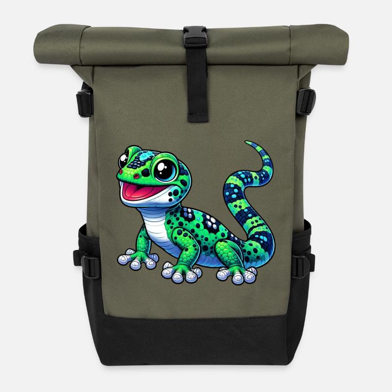 Gecko - Rolltop Rucksack - Olive/Schwarz