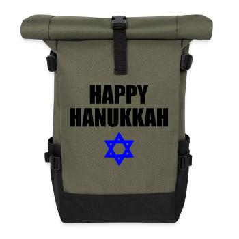 HAPPY HANUKKAH - Rolltop Rucksack - Olive/Schwarz - Vorne
