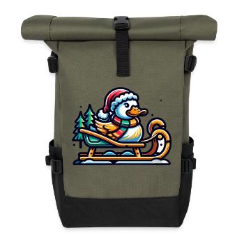 Noël Canard Sucré - Sac à dos roll top - olive/noir - Devant