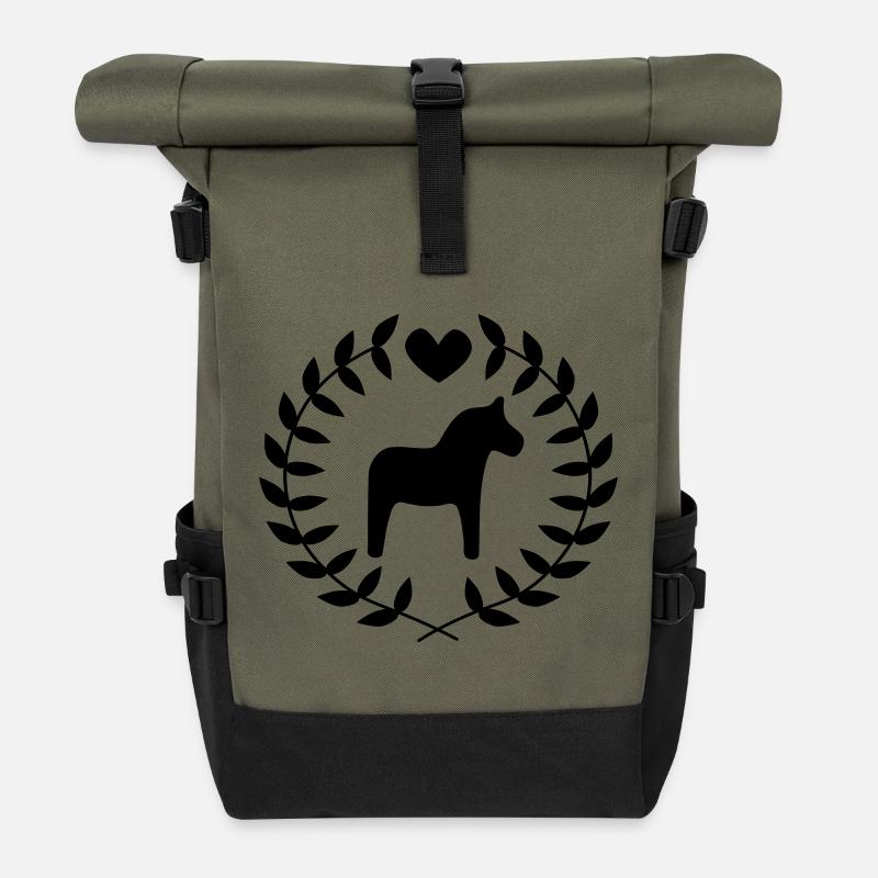Dalapferdchen - Rolltop Rucksack - Olive/Schwarz
