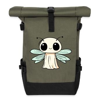 Libelle Halloween Comic Geist - Rolltop Rucksack - Olive/Schwarz - Vorne