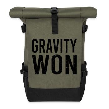 Gravity Won Broken Arm Leg Bone Get Well Recovery - Roll Top Backpack - olive/black - Front