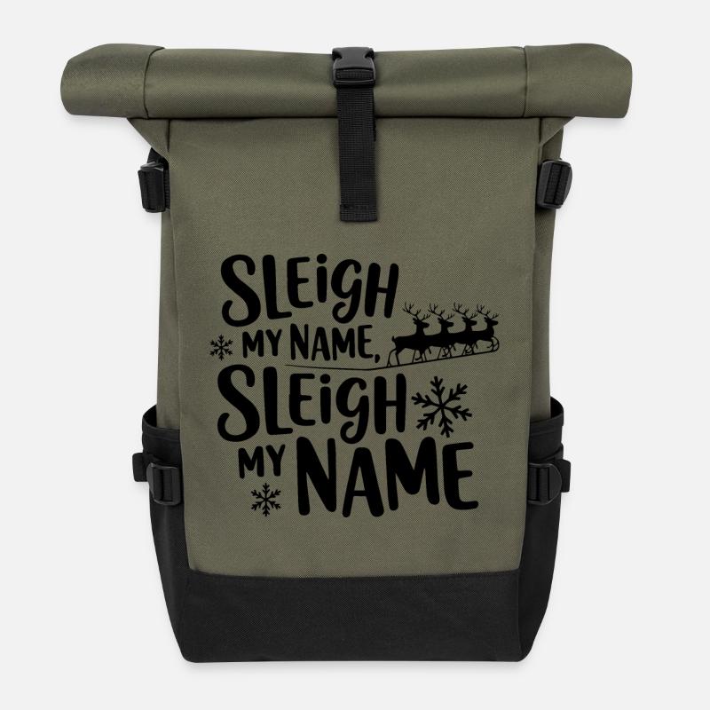 Schlitten Mein Name - Rolltop Rucksack - Olive/Schwarz