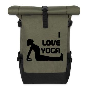Yoga Meditation Spa Namaste - Rolltop Rucksack - Olive/Schwarz - Vorne