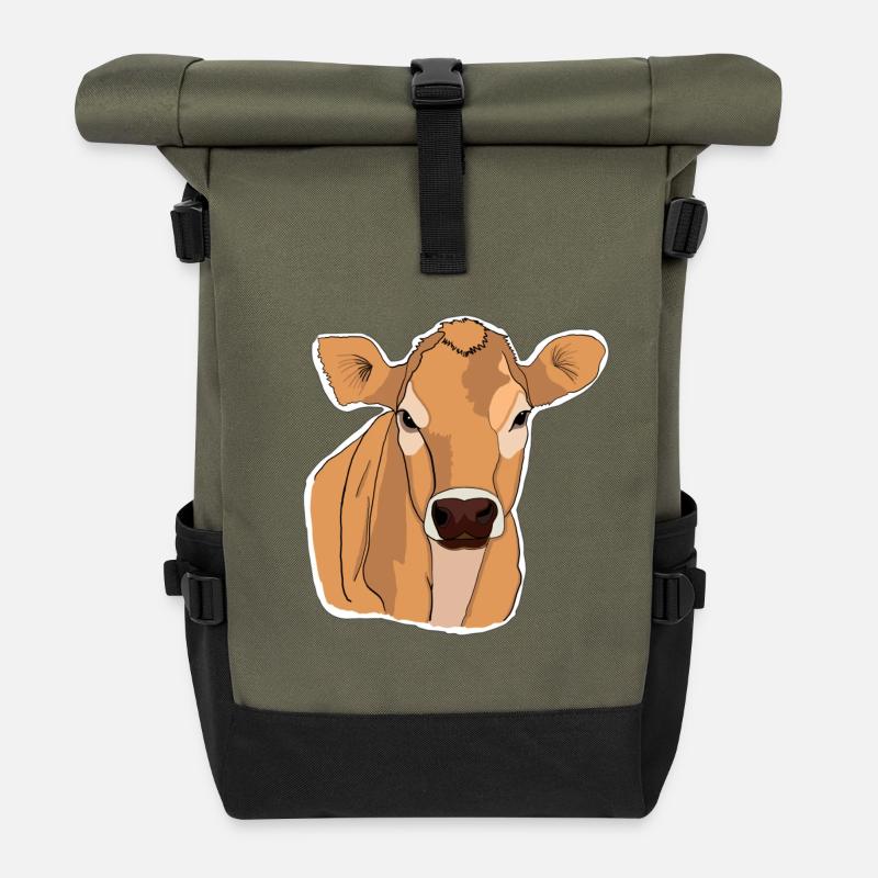 Vache Vaches - Sac à dos roll top - olive/noir