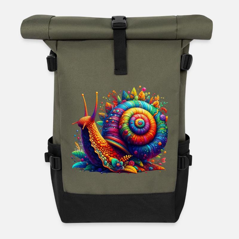 Schnecke - Rolltop Rucksack - Olive/Schwarz
