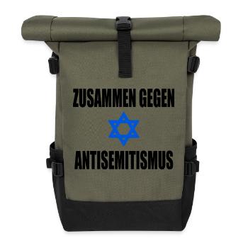 zusammen gegen antisemitismus - Rolltop Rucksack - Olive/Schwarz - Vorne