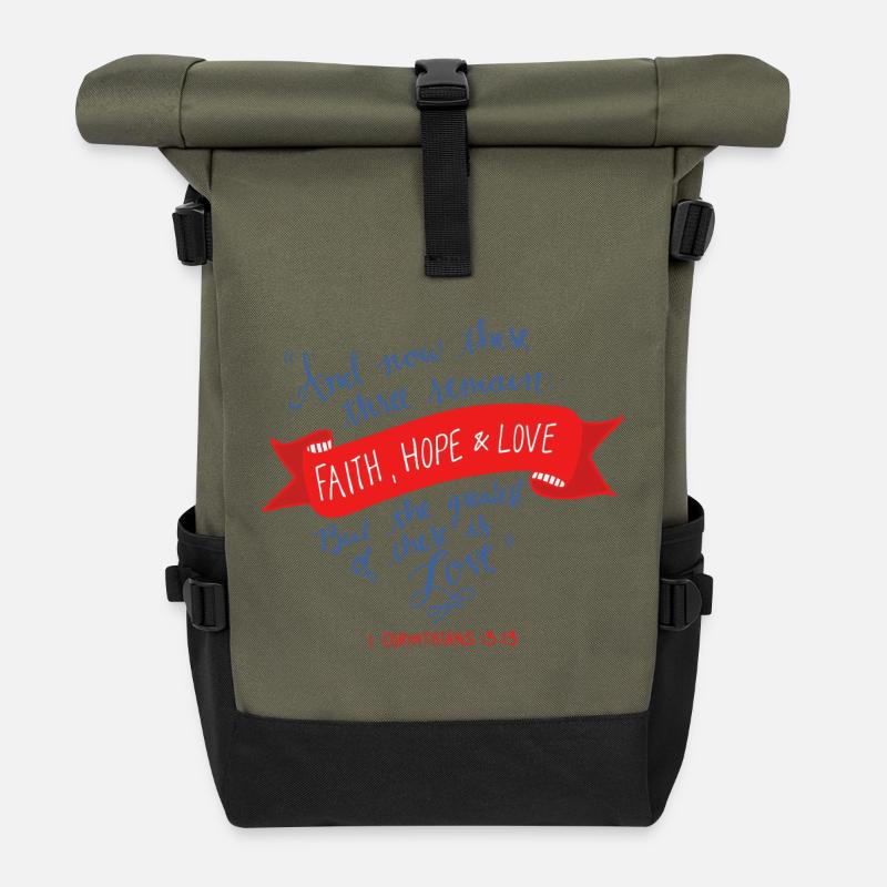 Foi, espérance et amour 2 - Sac à dos roll top - olive/noir