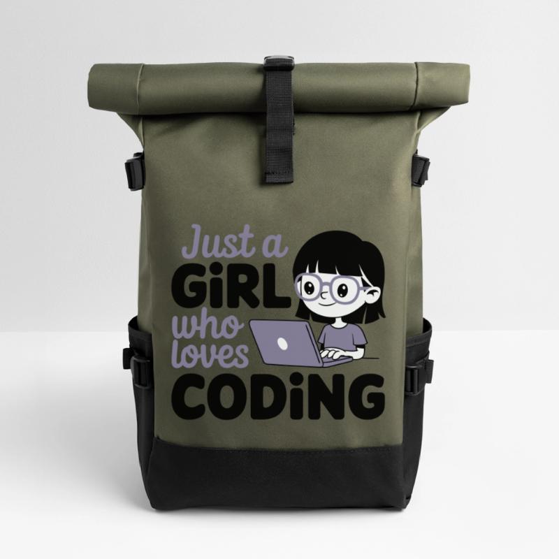 Juste une fille qui aime coder Sac à dos roll top