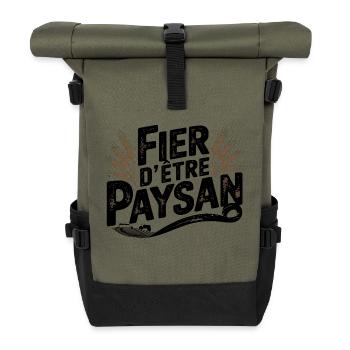 Proud to be a farmer - Roll Top Backpack - olive/black - Front